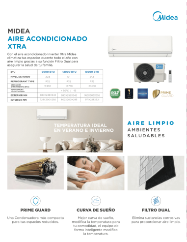 MIDEA INVERTER XTRA 09.000 BTU