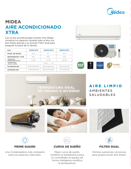 MIDEA INVERTER XTRA 09.000 BTU