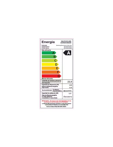Aire acondicionado Split Samsung Wind-Free Inverter y Wi-Fi 12.000 btu
