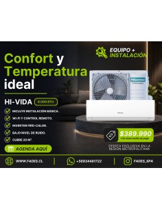 Aire Acondicionado Hisense Hi Vida 9.000 + instalación